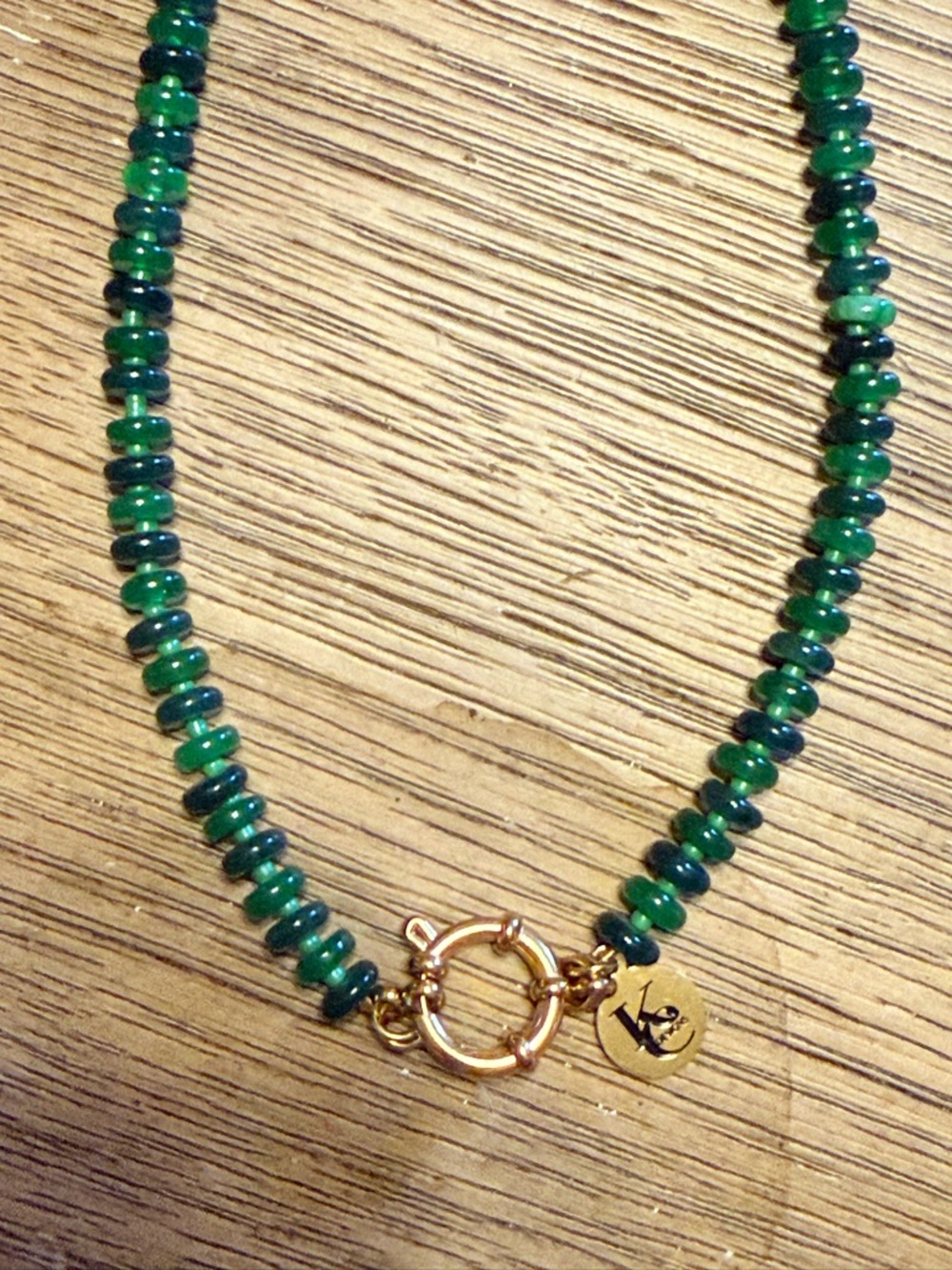 KC CHIC MALACHITE Beaded Necklace 16” - Picture 3 of 6